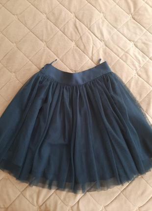 Юбка синя з фатином
