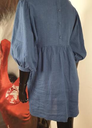 Льняное платье в этно стиле с вышивкой5 фото