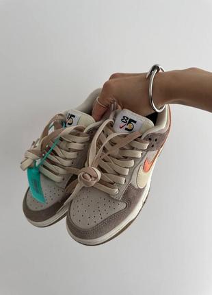 Кросівки nike sb dunk  ‘85 double swoosh brown / orange premium3 фото