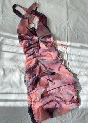 Платье мини oh polly облегающее на шею с открытой спиной2 фото