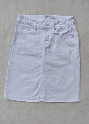 Біла коротка міні джинсова спідниця зі стразами ззаду зара zara вінтаж y2k 2000
