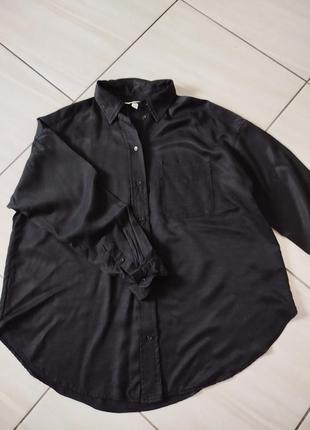 Рубашка натуральная черная h&amp;m2 фото
