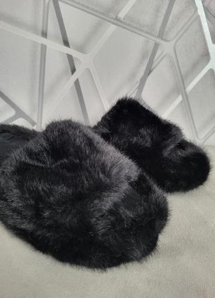 Меховые тапочки на платформе