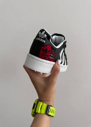 Кроссовки adidas superstar the originals black / white / red premium5 фото