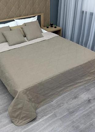 Покрывало двухстороннее однотонное (220х240см) decorator sparta diamond. цвет капучино