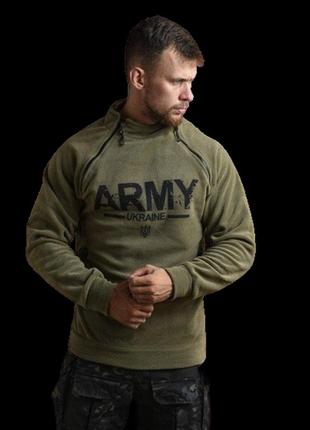 Тактическая флисовая кофта для мужчин военнослужащих в армии всу олива army