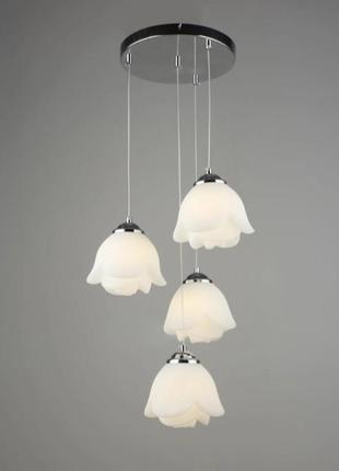 Люстра підвісна світлодіодна sirius b yh1010/4 ch+wt 20w