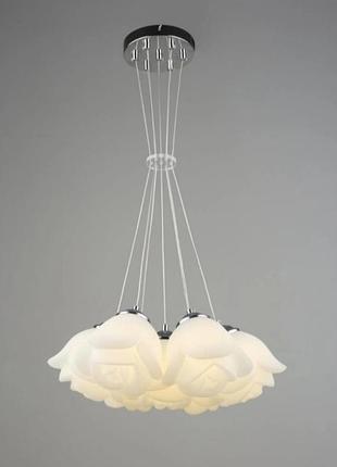 Люстра підвісна світлодіодна sirius b yh1010/7 ch+wt 35w