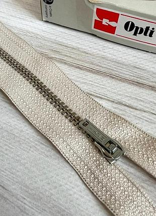 Молния металлическая неразъемная opti, 20 см (светло-бежевая)