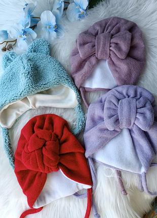 Шапка лісова зимова тюрбанчик для новонароджених