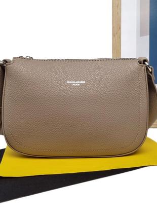 Модная женская сумка через плечо экокожа бежевый арт.cm6708b beige davidjones франція