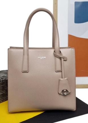 Модная сумка бежевая экокожа арт.cm7132 beige davidjones франція