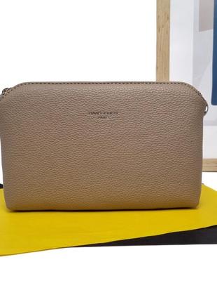 Маленькая женская сумка экокожа бежевый арт.cm6905a beige davidjones франція