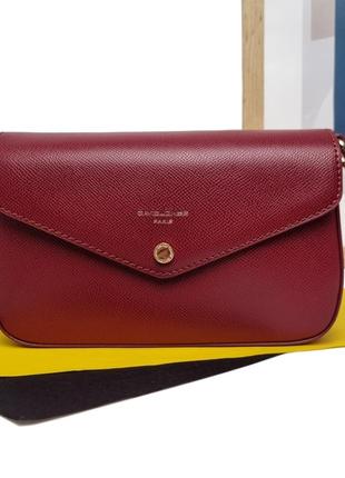 Маленька жіноча сумка через плече екошкіра бордовий арт.cm6120c bordo davidjones французька