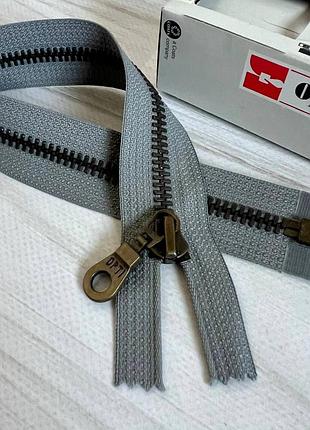 Молния металлическая разъемная opti, 45 см (серая)