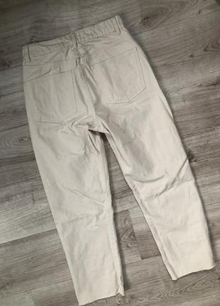 Джинсы джинсы бежевые брюки брюки однотонные свободные бежевые пшеничные пшеничные базовые 2yk y2k 20002 фото