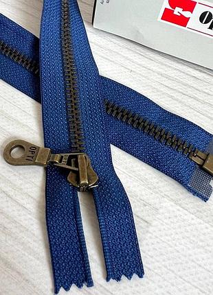 Молния металлическая разъемная opti, 45 см (синяя)