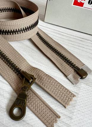 Молния металлическая разъемная opti, 60 см (бежевая)
