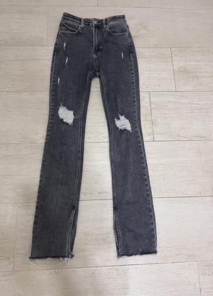 Шикарні джинси з розрізами, прямі3 фото