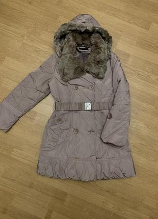 Пуховик з хутром кролика / пуховик с мехом кролика / зимова куртка