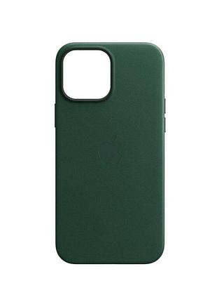 Чохол для смартфона leather aaa full magsafe ic for iphone 14 pro fir green