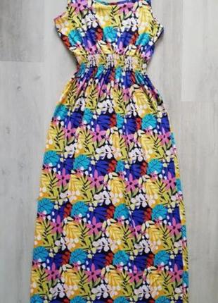 Платье макси с цветами 44-46 размер studio3 фото