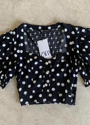 Блуза нова zara в горох xs-s