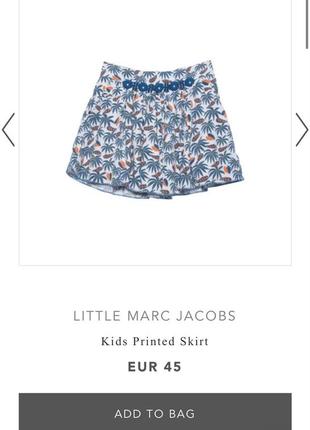Шикарная вискозная юбка в тропический принт на девочку рост 138 оригинал little marc jacobs4 фото