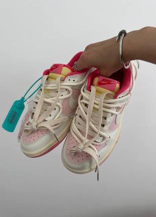 Кросівки nike sb dunk x off white “pink cream laces” premium7 фото