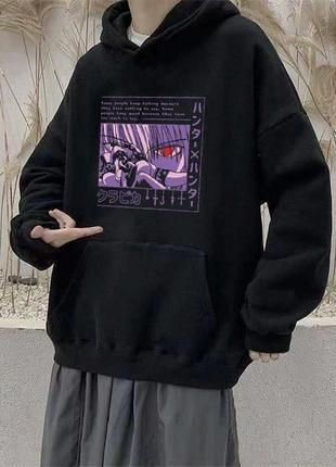 Худі жіночий на флісі принт аніме 628