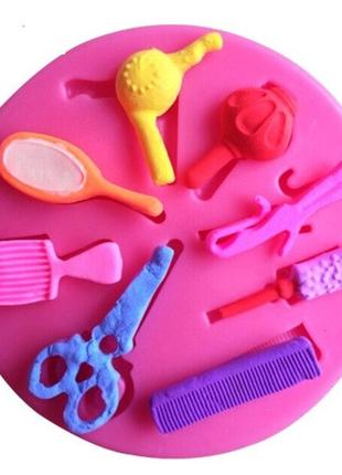 Силіконовий молд перукарня 8 см рожевий