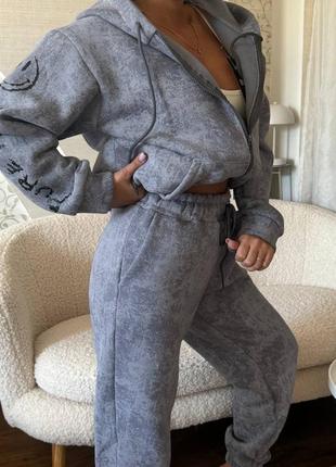 Не кошлатиться! теплий спортивний костюм на флісі тринитка пеньє, женский костюм + подарок