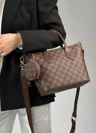 Louis vuitton small neverfull damier ebene canvas pm4 фото