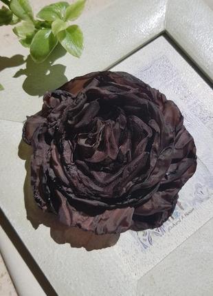 Цветок брошь шоколад, 11 см.1 фото