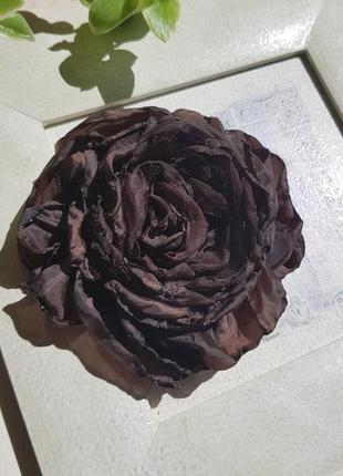 Квітка брошка  шоколад, 11 см.3 фото