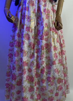 Австрія вінтажний екслюзивний довгий пишний сарафан сукня максі в трояндах дирндль4 фото