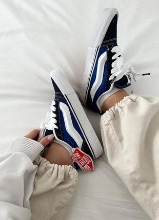 Кроссовки vans knu old skool navy blue premium6 фото