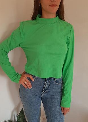 Яскравий топ гольф кофта кофтинка рубчик салатлвий трендовий жіночий стильний primark