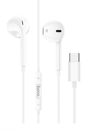Навушники hoco m101 crystal joy type-c wire-controlled digital earphones with microphone white