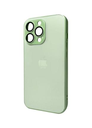 Чохол для смартфона ag glass matt frame color logo for apple iphone 11 pro light green
