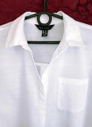 100% бавовна біла подовжена сорочка оверсайз біла сорочка вільного крою2 фото