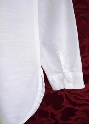 100% бавовна біла подовжена сорочка оверсайз біла сорочка вільного крою6 фото