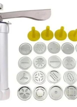 Кондитерський шприц-прес для печива 20 насадок cookie press| кондитерський прес для крему