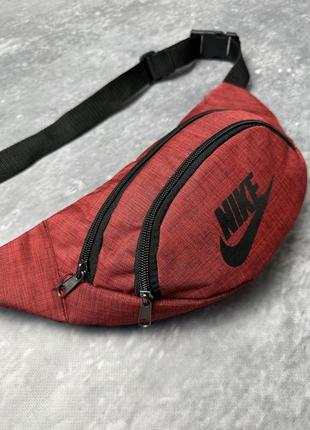 Бананка nike червоний меланж (чорне лого)