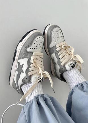 Кроссовки a bathing ape bape sta grey premium5 фото