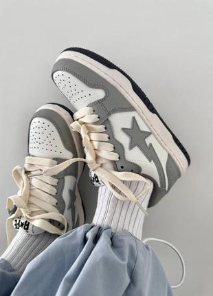 Кроссовки a bathing ape bape sta grey premium4 фото