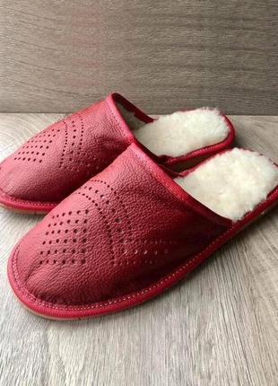 Капці шкіра хутро