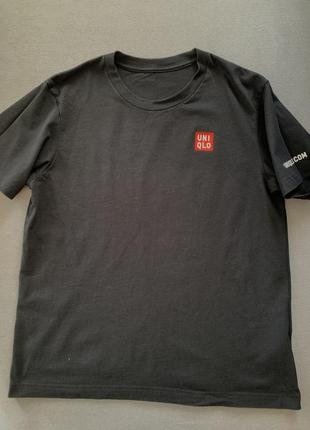 Чёрная футболка майка черная uniqlo япония, xs, s1 фото