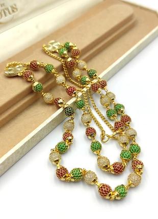 Яскраве різнокольорове дворядне кольє