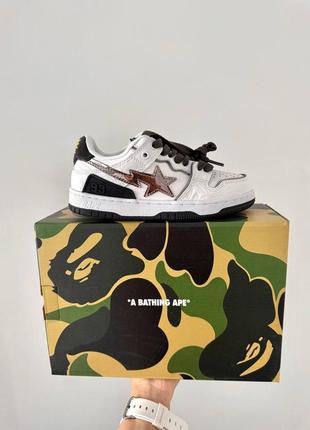 Кросівки a bathing ape  bape sta white bronze premium8 фото